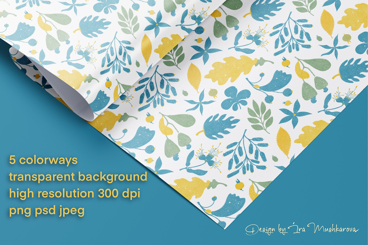 Wind. Botanical seamless pattern, a Pattern Graphic by Marta & Livonka (Photo 3 of 10)
