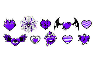 Goth heart tattoo design - y2k, an Object Illustration by art PVP - market