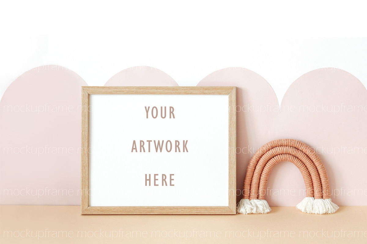Horizontal Nursery Frame Mockup Kids, a Print Template by BirdieFrames (Photo 2 of 4)