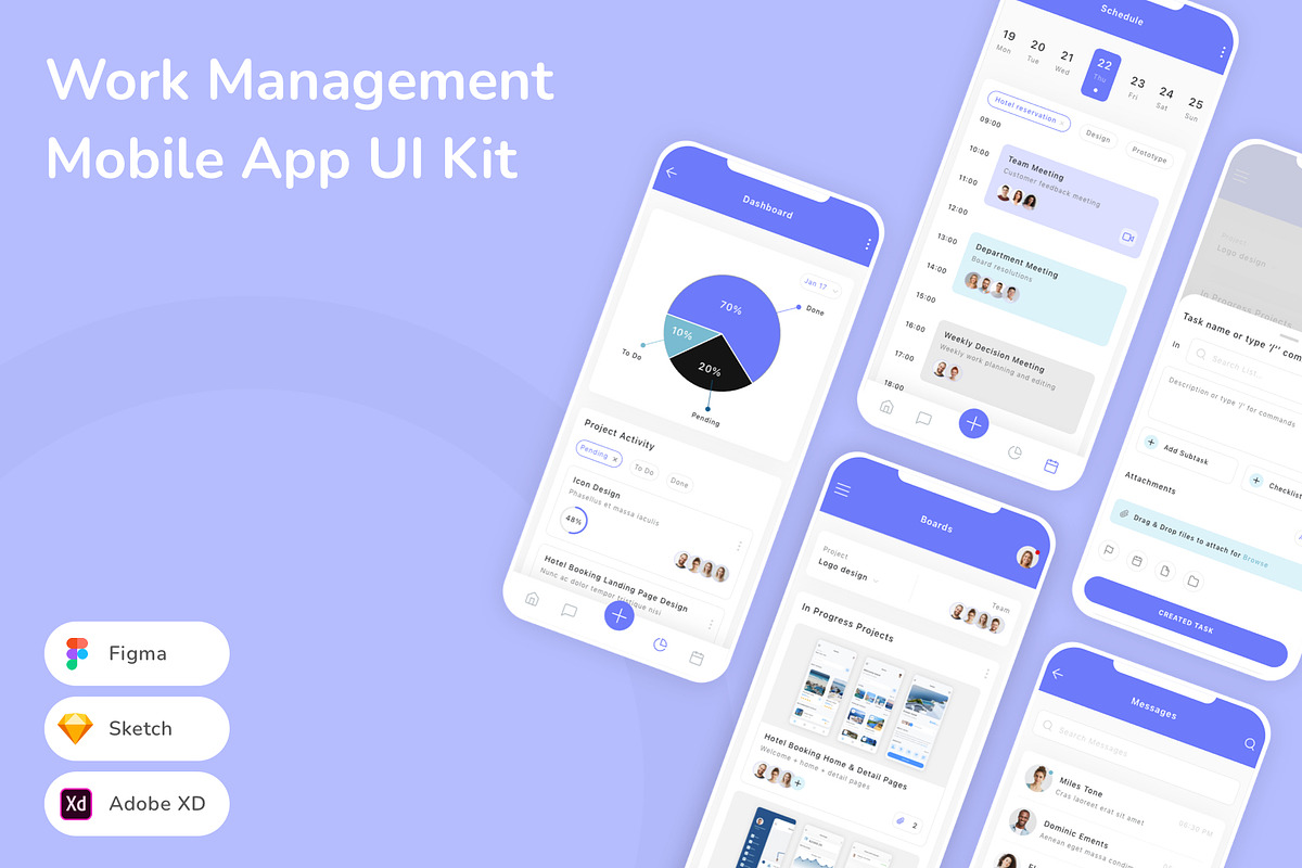 Work Management Mobile App UI Kit, an UI Kit Template by Betush