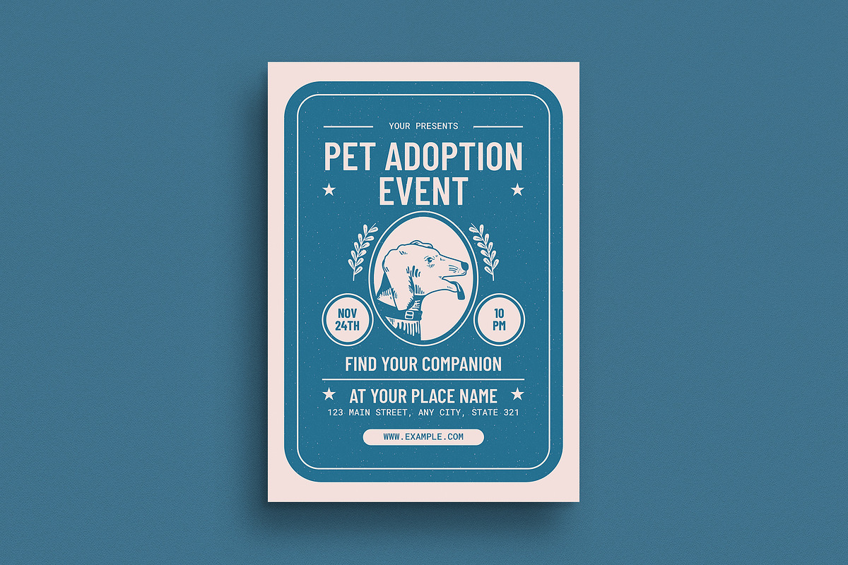Retro Pet Adoption Event Flyer, a Flyer Template by Guuver (Photo 1 of 3)