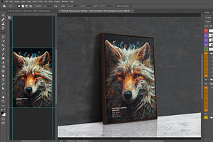 Floating Frame Canvas Mockup R-2x3