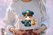 Watercolor Cute Police Clipart, an Illustration by designcity5 (Thumbnail 4 of 5)