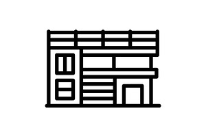 House premises black icon, an Outline Icon by Creative priyanka