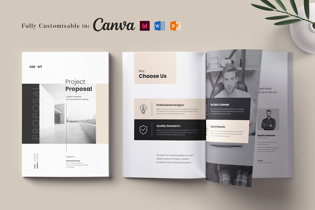 Business Proposal Template, Canva, a Brochure Template by DesVert (Photo 1 of 10)