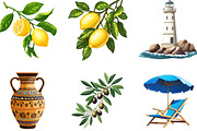 Greece Summer Clipart, an Illustration by Designking (Thumbnail 3 of 3)
