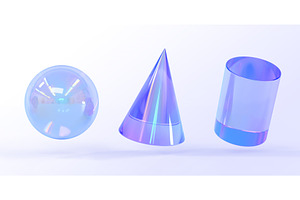 Glass Sphere, Cone And Cylinder 3d