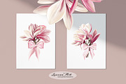 Magnolia Clipart Set, a Seasonal Illustration by Leonaa art (Thumbnail 8 of 10)