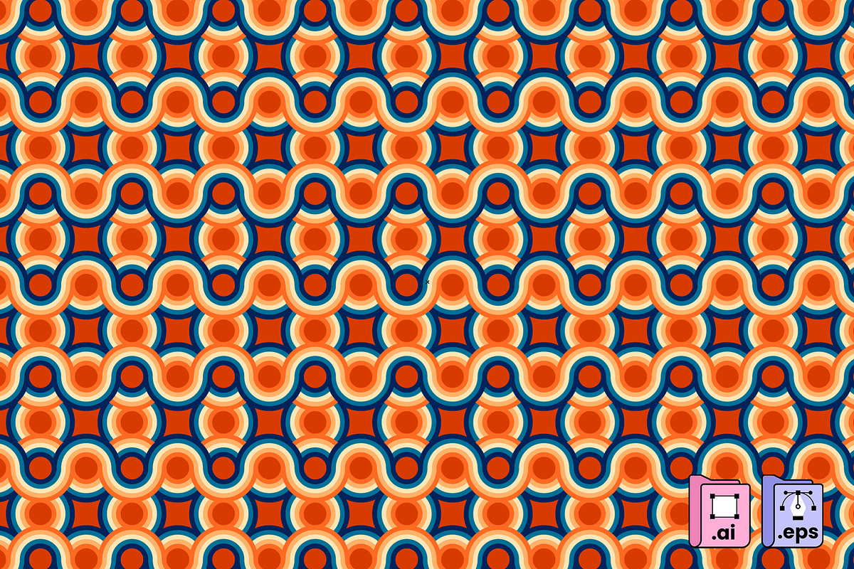 70s Geometric Loop Pattern, a Pattern Graphic by MISS CHATZ (Photo 2 of 4)
