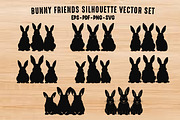 Bunny Friends Sitting Silhouette Set, an Animal Illustration by Gfx Expert Team (Thumbnail 1 of 3)