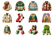 Watercolor Cozy Christmas Clothes, an Illustration by Design Market (Thumbnail 3 of 3)