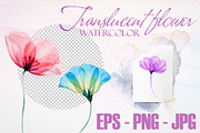 Watercolor Translucent Flower Vector, a Pattern Graphic by Deckar_art (Thumbnail 2 of 4)