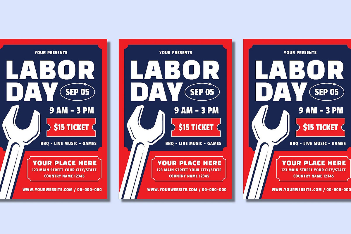 Labor Day Flyer Set, a Flyer Template by Patria Ari (P4tcreativa) (Photo 4 of 4)