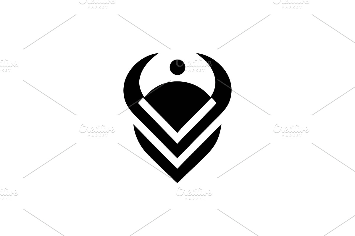Warrior emblem with horns in dark, a Branding & Logo Template by Vectorium Studio (Photo 1 of 2)