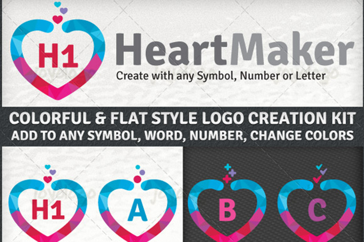 Colorful Flat Love Heart Logo Maker, a Branding & Logo Template by joyologo (Photo 2 of 3)