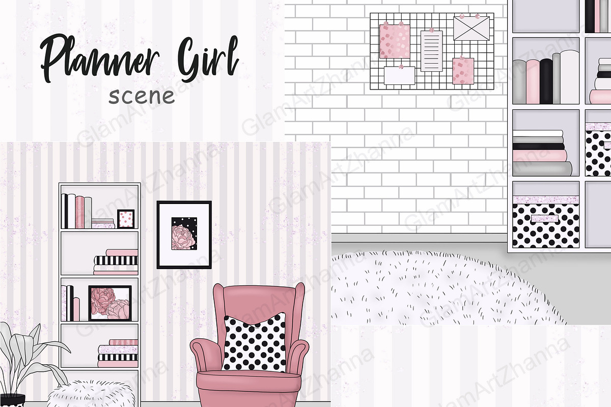 Planner Girl Illustration, a Work Illustration by GlamArtZhanna (Photo 2 of 3)