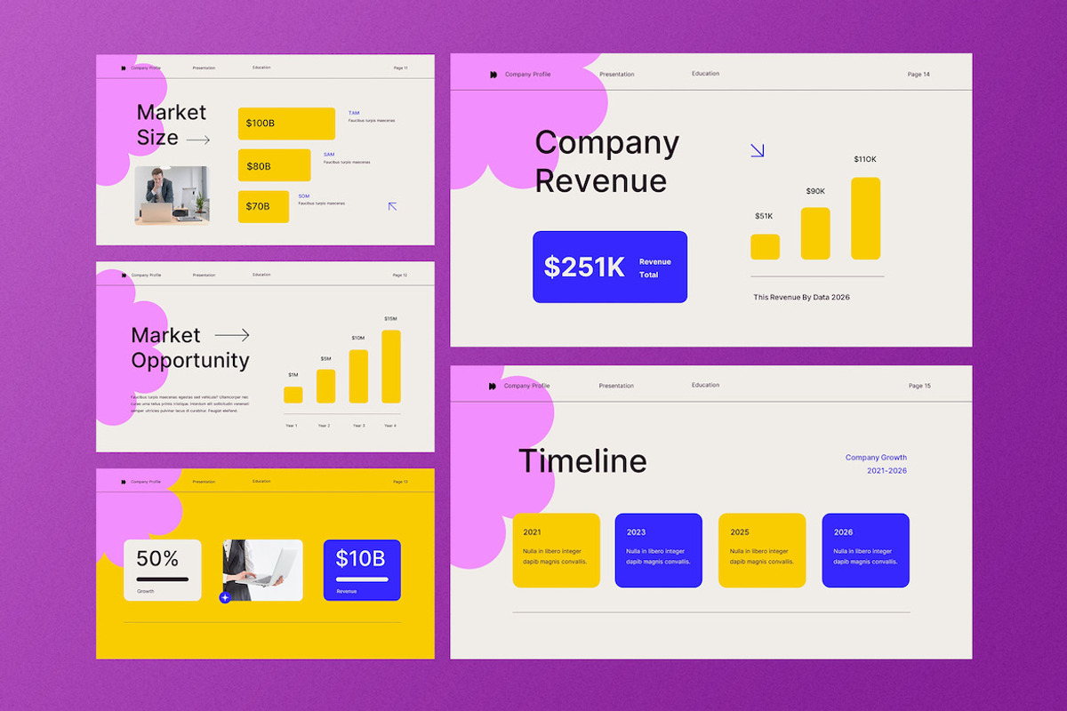 Blue Company Profile PPT, a Presentation Template by Aiyari Graphic (Photo 4 of 5)