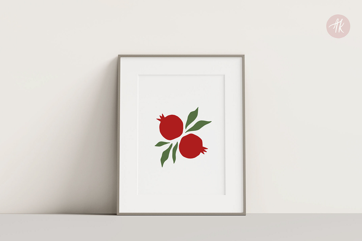 Pomegranate Fruit Clipart Set, an Object Graphic by Alena Koval (Photo 5 of 16)