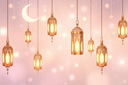 32 PNG Golden Islamic Lantern Patter, a Pattern Graphic by adenpinkstore (Thumbnail 4 of 17)