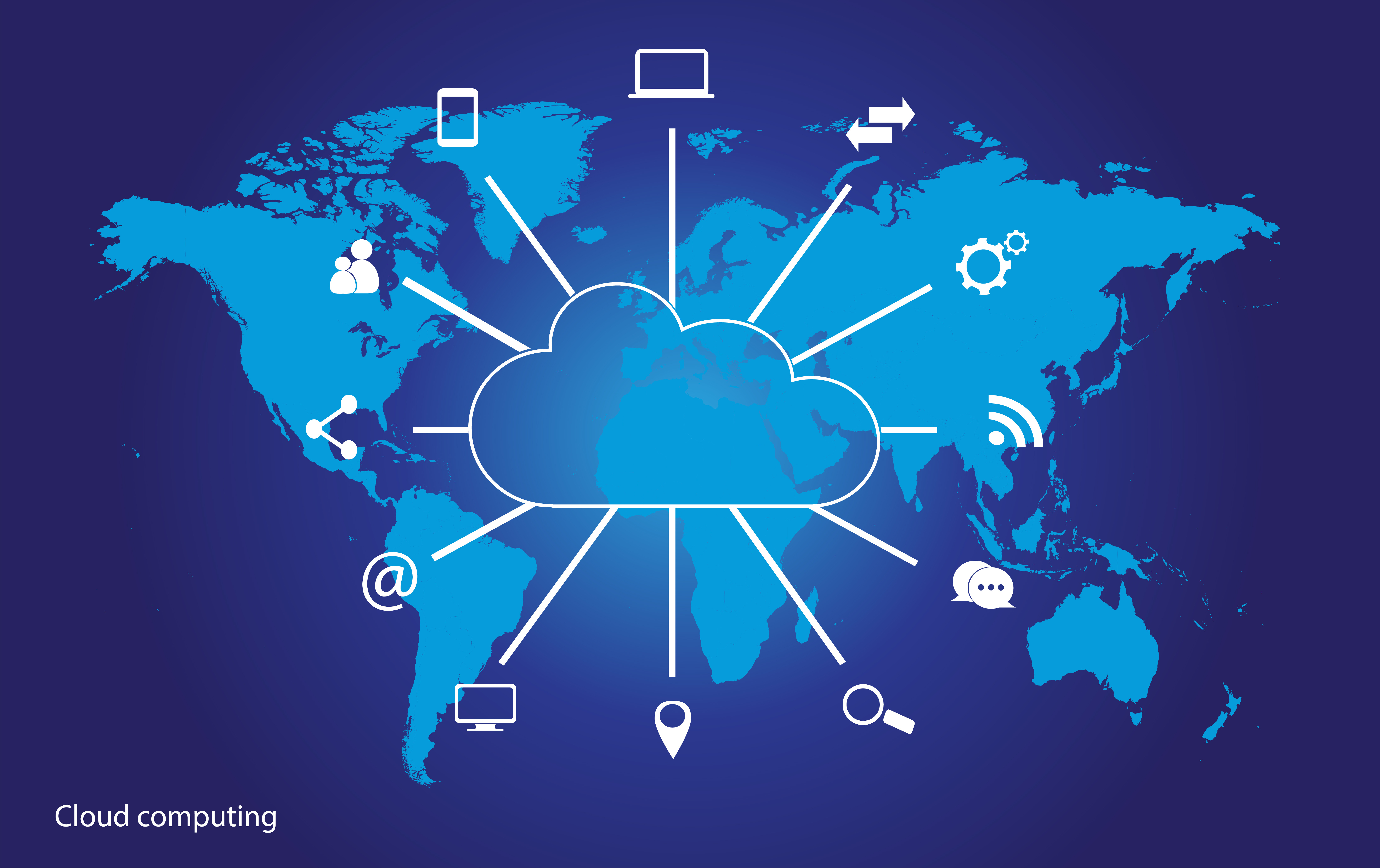 Cloud computing map, a Templates & Theme by TeaGraphicDesign