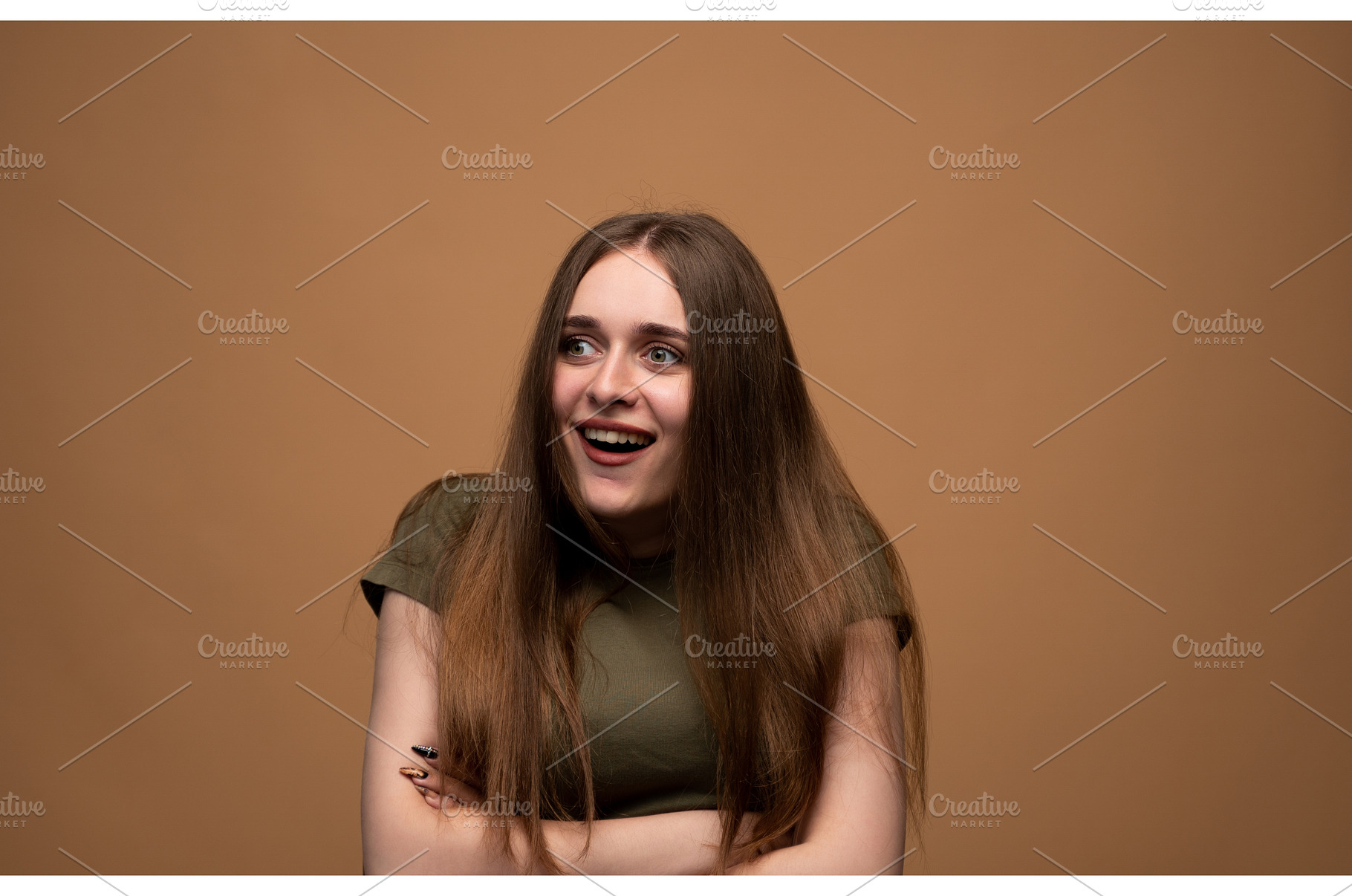Young woman confidently smiling and, a Person Photo by volodymyrshtun13795