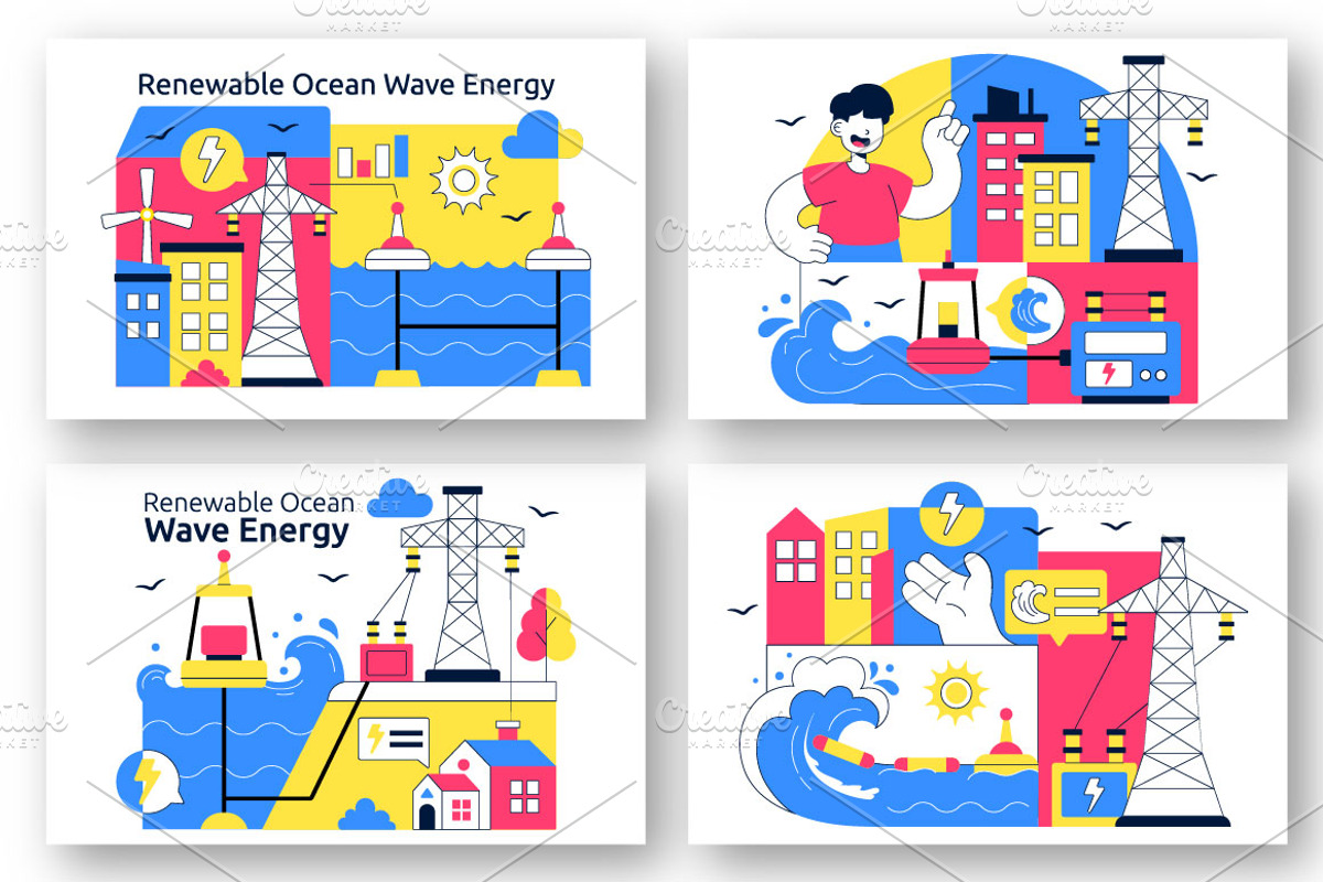 10 Renewable Ocean Wave Energy, a Technology Illustration by denayunebgt (Photo 3 of 4)