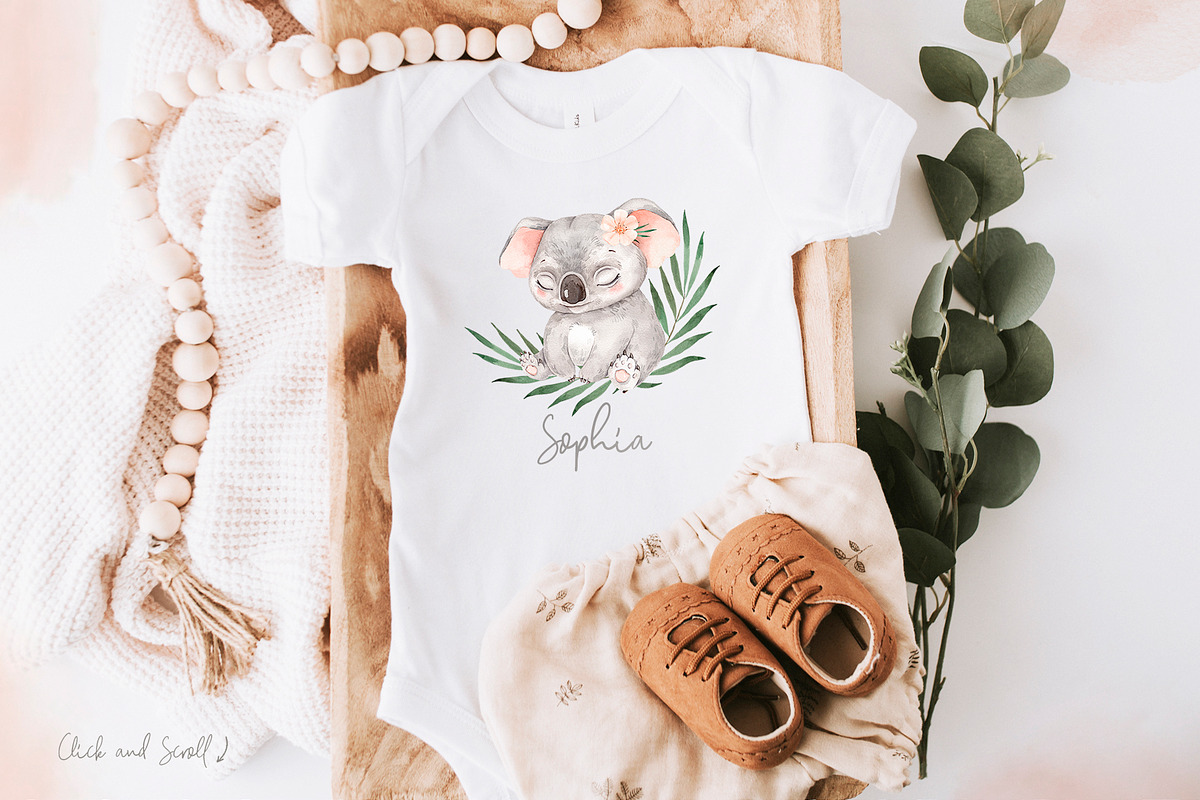 Tropical Baby Animals Watercolor set, an Animal Illustration by Alamella (Photo 5 of 8)