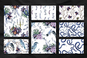 Dark floral watercolor clipart, an Illustration by Kate Lanbina (Thumbnail 17 of 19)