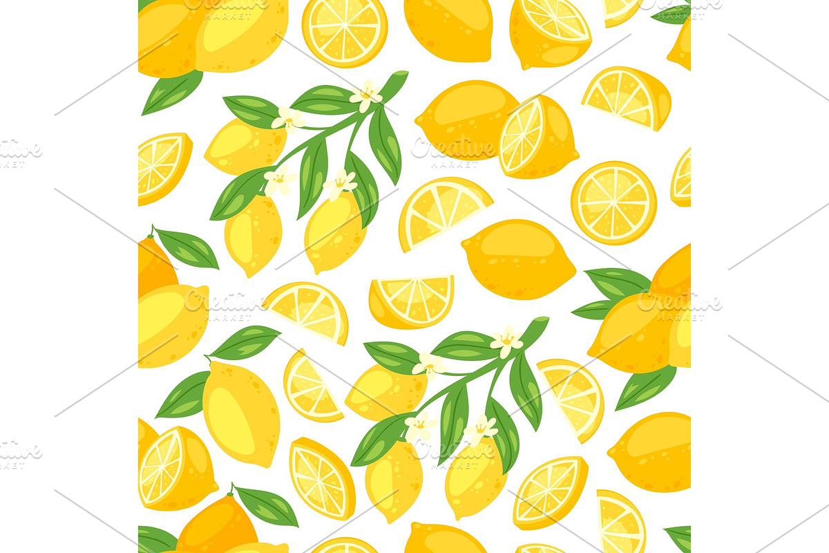 Lemons fresh fruits and flowers, a Decorative Illustration by RocketArt