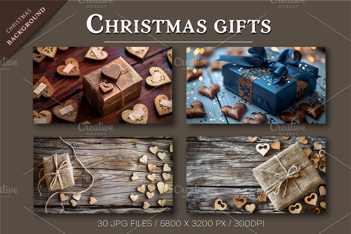 Christmas gifts. Background., a Decorative Illustration by KENO Mascots (Photo 3 of 5)