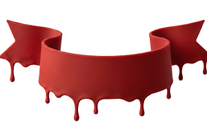 red banner, transparent background