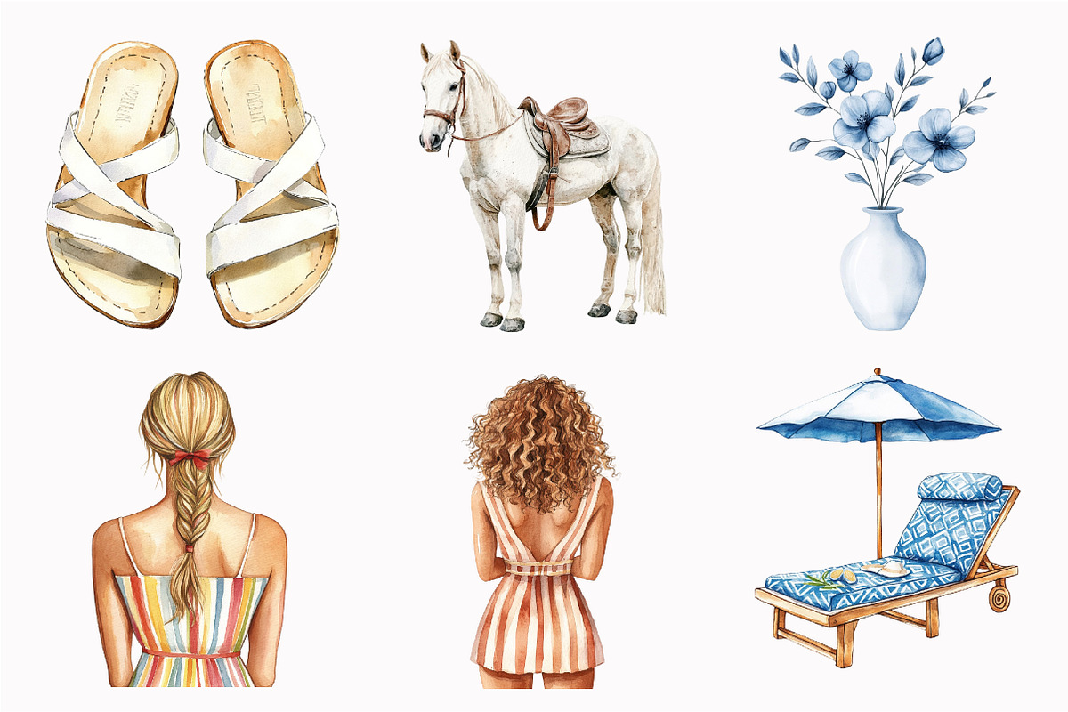 Watercolor Hello Santorini Clipart, an Illustration by Design Market (Photo 4 of 4)