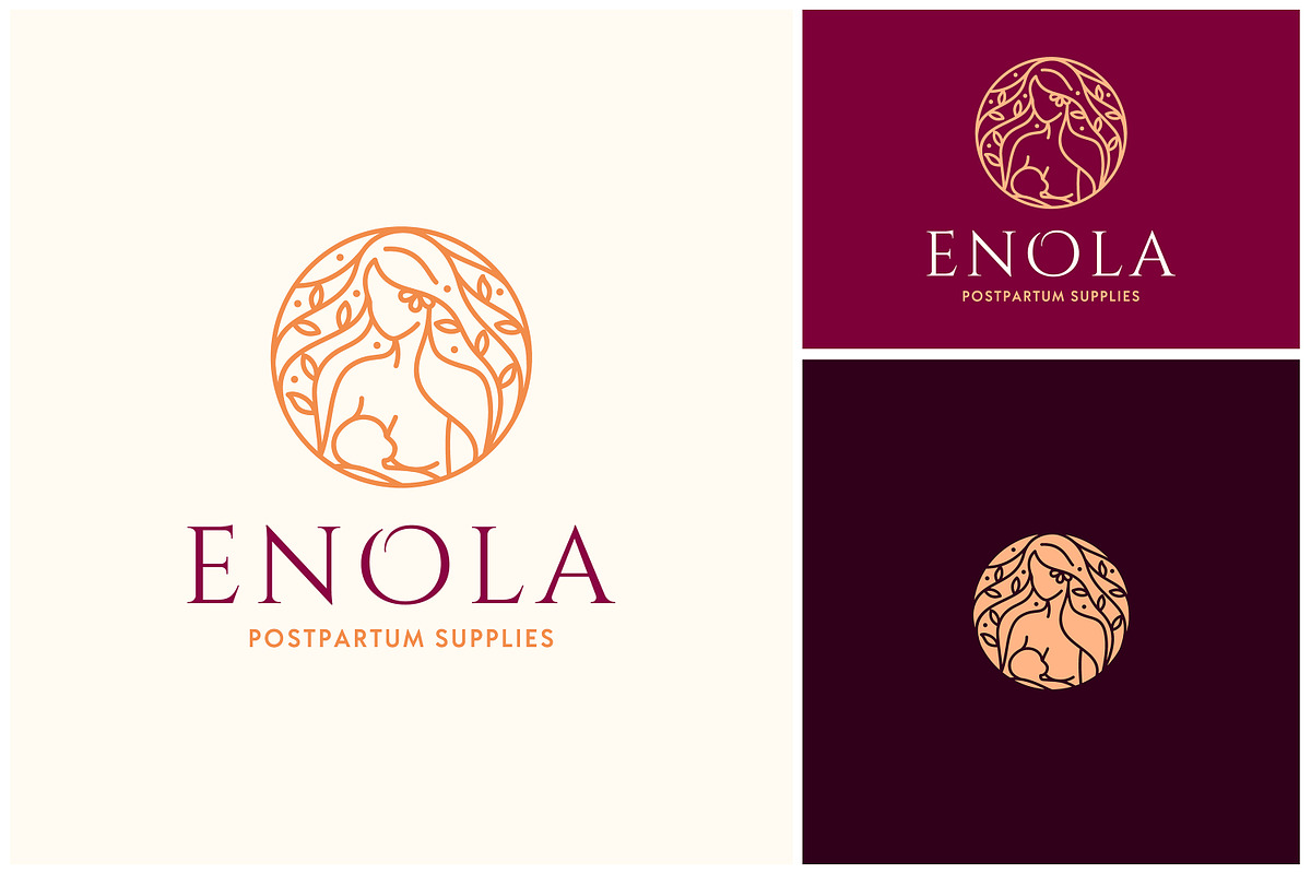 Mother lactating baby Newborn Logo, a Branding & Logo Template by Enola99d (Photo 1 of 2)