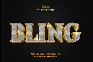 Text Effect Bling Gold