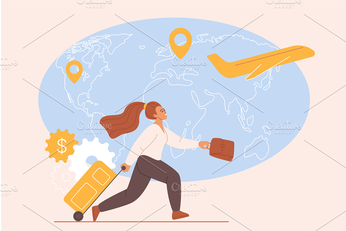 Immigration brain drain relocation, a Person Illustration by Lemberg Vector