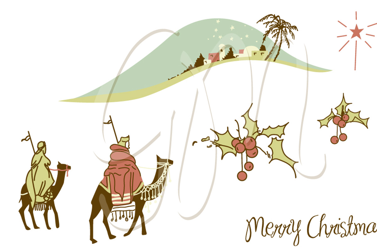 Nativity scene, Wise Men, star, an Illustration by GraphicMarket (Photo 4 of 5)