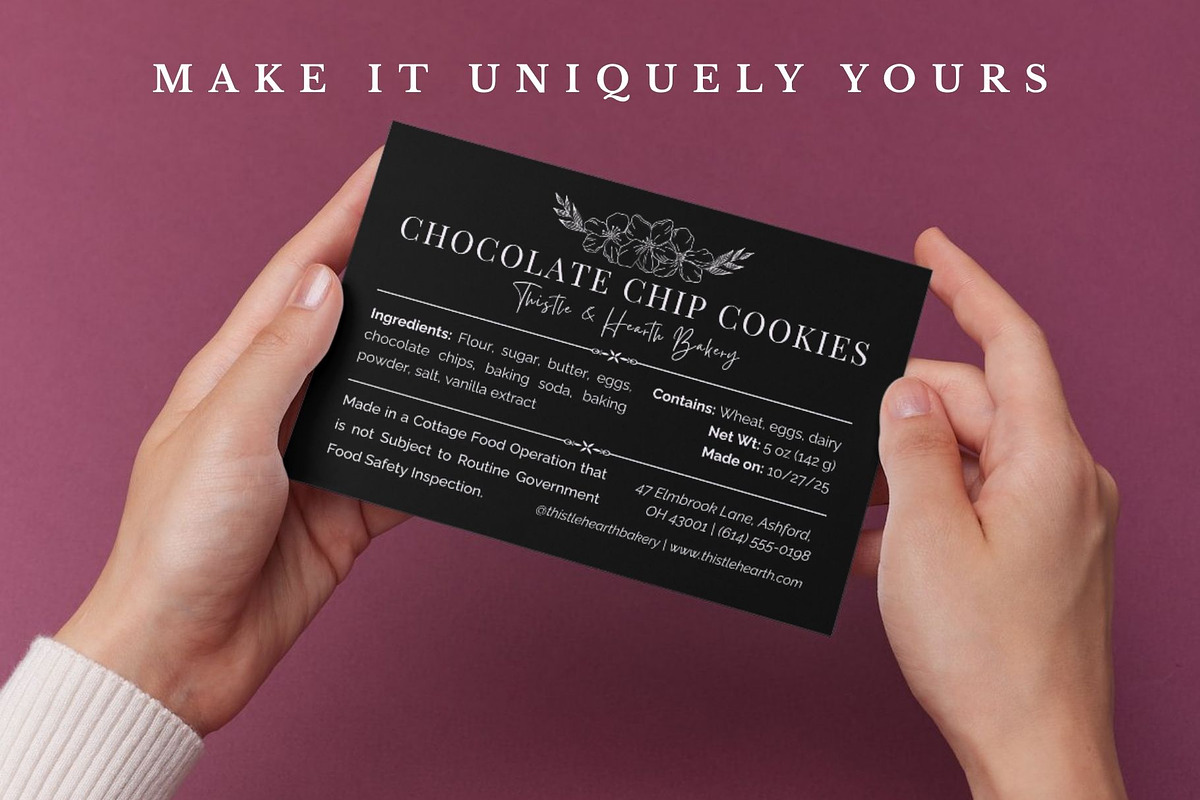 Cottage Food Law Label Template, a Business Card Template by Anna Design Studio (Photo 9 of 9)