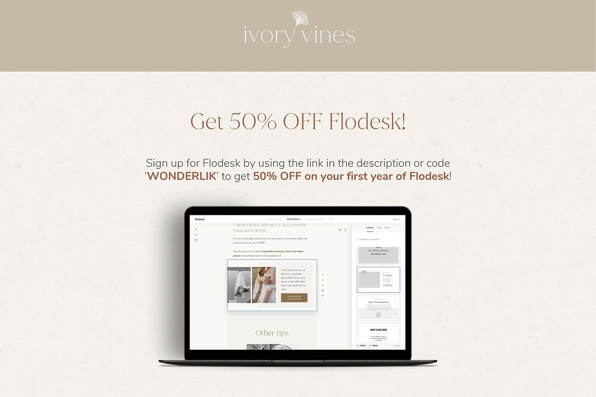 Photographer Flodesk Email Templates, an Email Template by Wonderlik Webdesign (Photo 7 of 9)