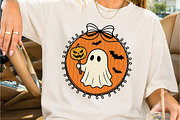 Cute Ghost with Pumpkin Halloween, a Seasonal Illustration by Creative Art (Thumbnail 2 of 3)