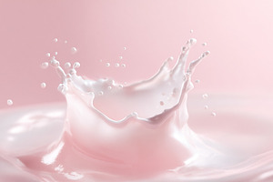 Pink liquid splash creating a perfect crown shape with fluid mot, a Photo by Studio ANNA