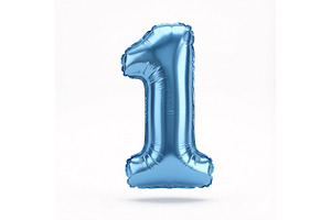 Blue Metallic Number 1 Foil Balloon