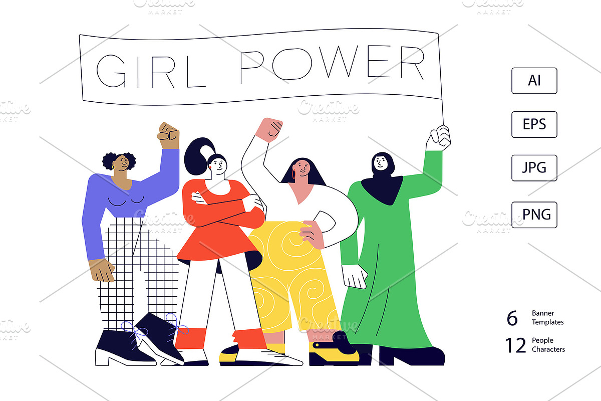 Girl power and feminism concept., a Person Illustration by Lucky Shop (Photo 1 of 6)