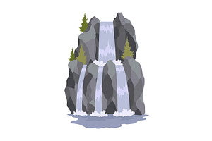 Cartoon river cascade, an Illustration by Things for designers