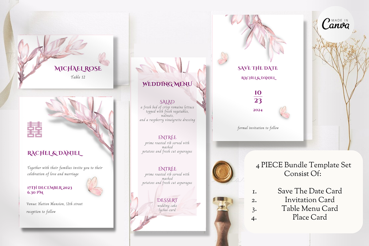 Asian Floral Wedding Invite- B10A, an Invitation Template by YeeqsWedding (Photo 1 of 8)