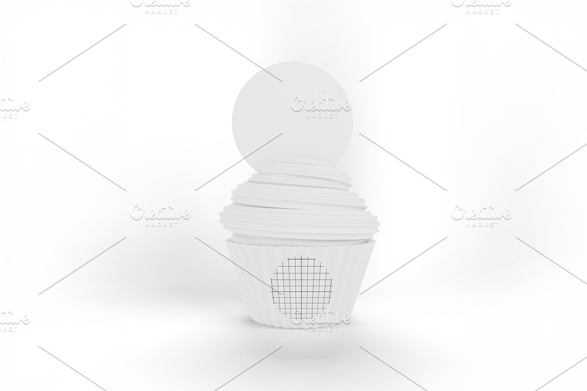 Cartoon I Heart Mom Cupcake Mockup, a Merchandise Mockup by Qaleb Studio (Photo 1 of 2)