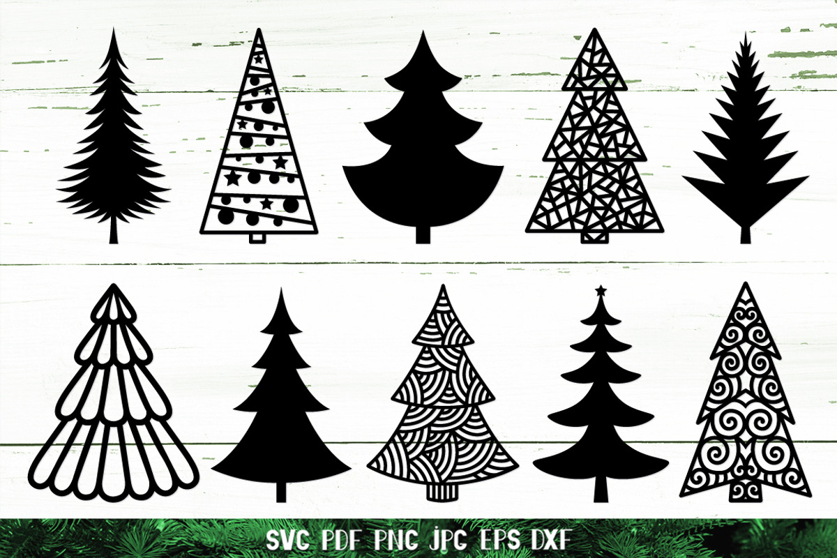 Christmas Tree Silhouette Set, a Graphic by Digital_Craftyfox (Photo 10 of 20)