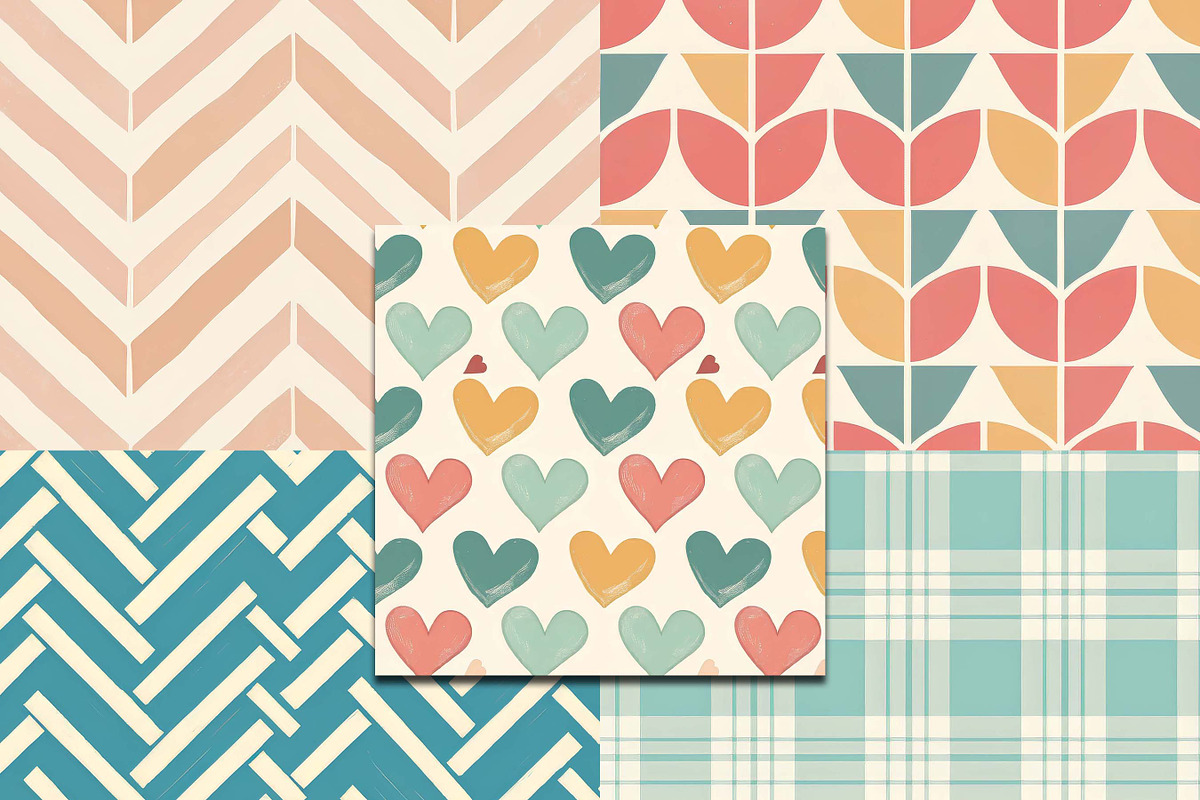 Retro Digital Paper Pattern, a Pattern Graphic by BusyDaydesign (Photo 2 of 9)