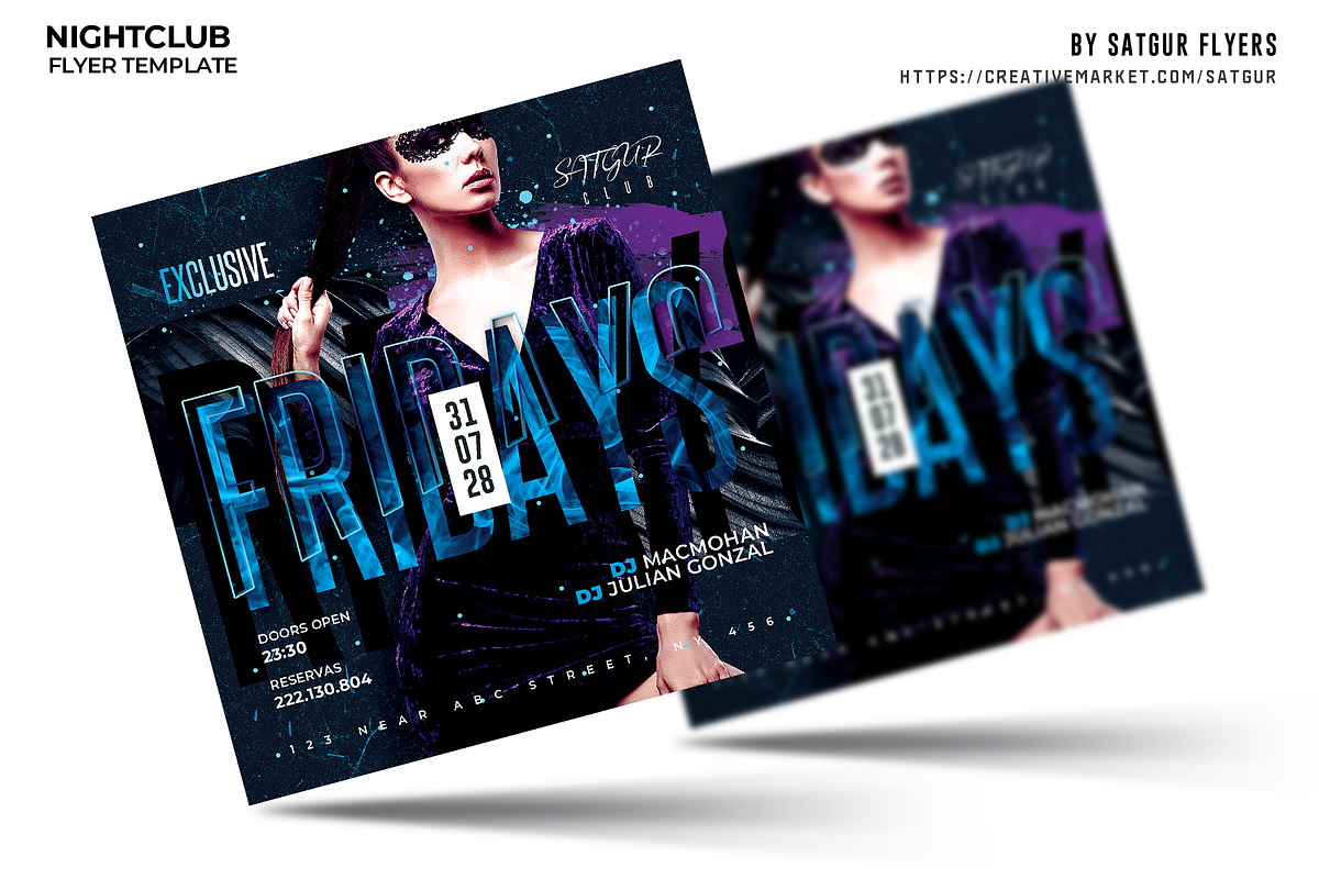 Night Club Flyer Template, a Flyer Template by Satgur Graphic Design (Photo 2 of 4)