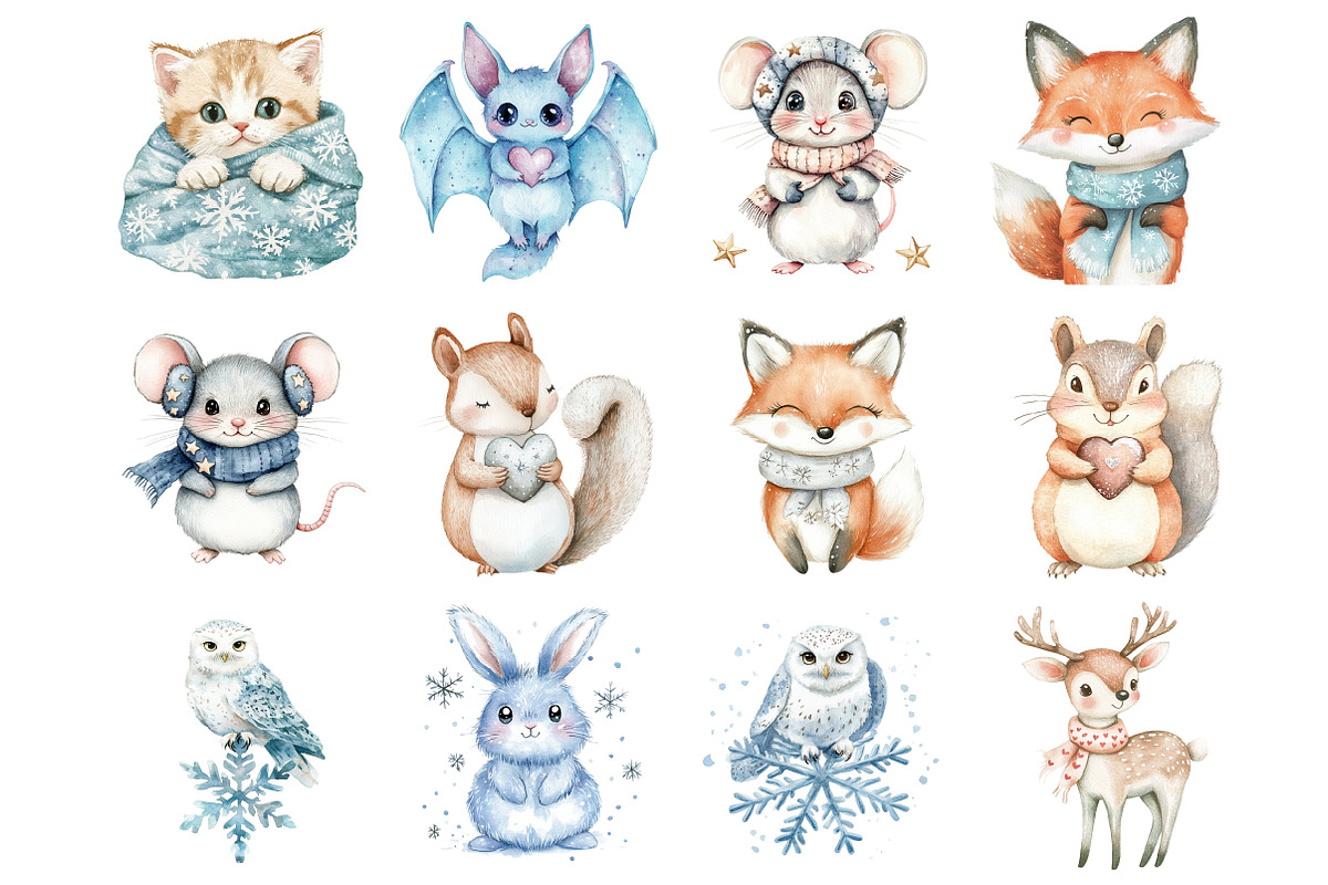 Whimsical Winter Clipart, an Illustration by Design Market (Photo 3 of 3)