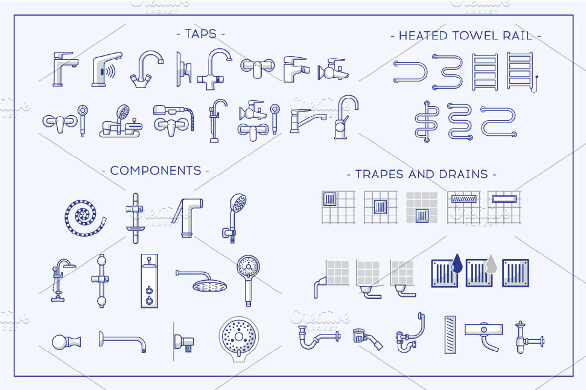 Big icons set o theme of plumbing., an Outline Icon by WINS Doodle shop (Photo 1 of 4)